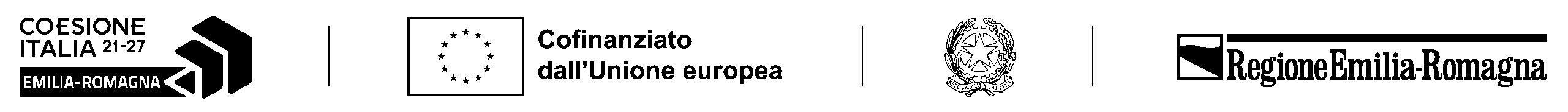 Logo coesione italia 21 27, cofinanziato dall'unione europea, repubblica italiana, regione emilia romagna